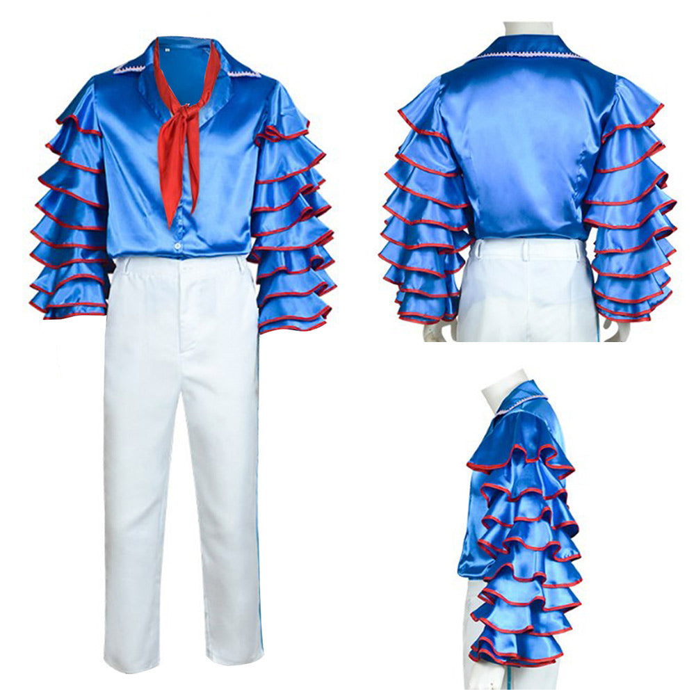 Cosplay Costume Stanley The Mask(1994) Film Cosplay Tenue Blanche et Bleue Homme