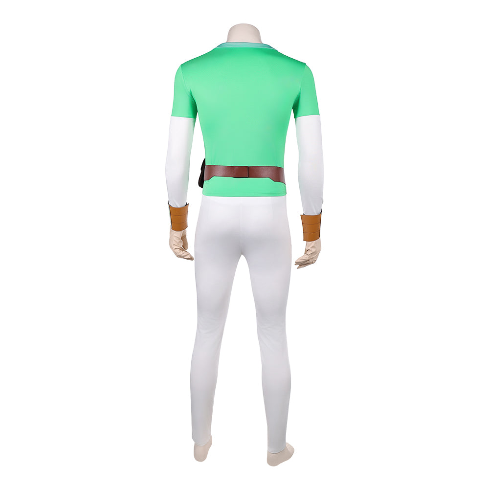 Cosplay Costume Stone Man Invincible 4(2026) TV Cosplay Tenue Verte et Blanche Homme