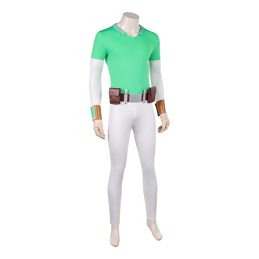 Cosplay Costume Stone Man Invincible 4(2026) TV Cosplay Tenue Verte et Blanche Homme