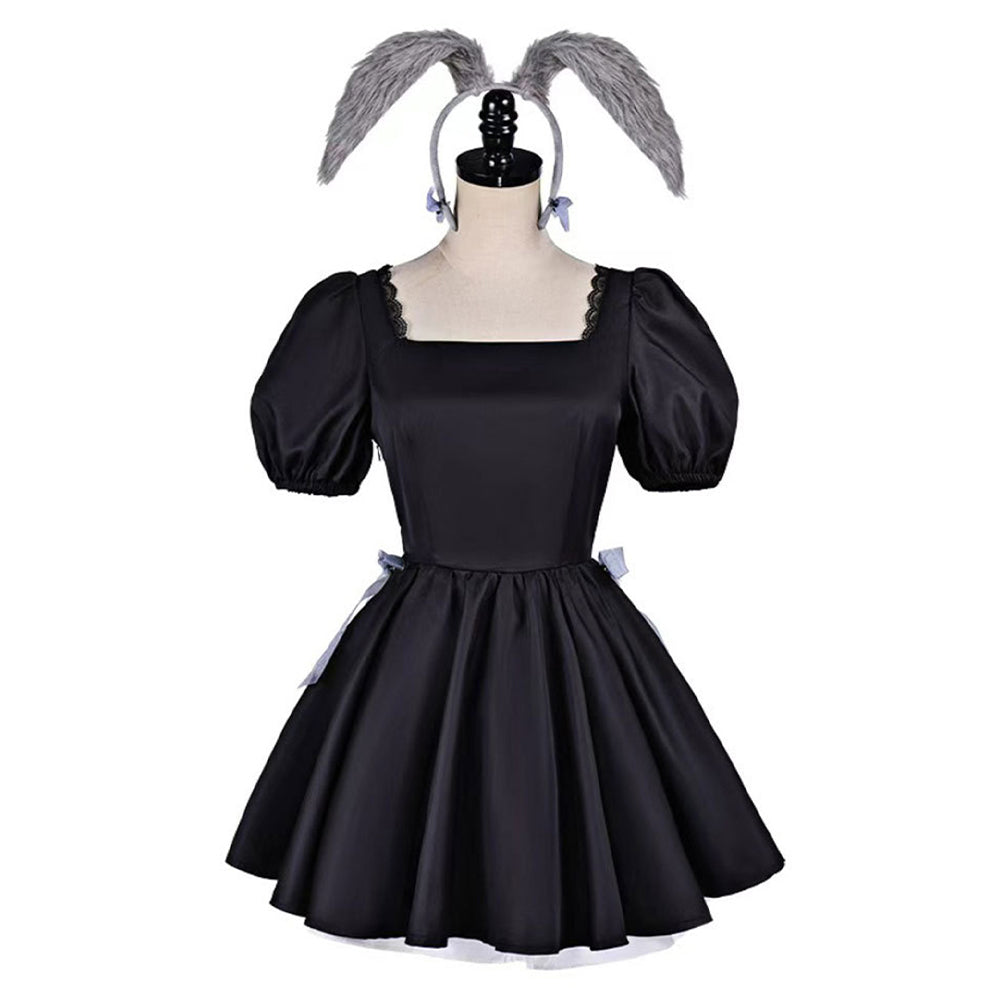 Cosplay Costume Sua Alien Stage(2026) TV Cosplay Robe de Lapin Noire Femme
