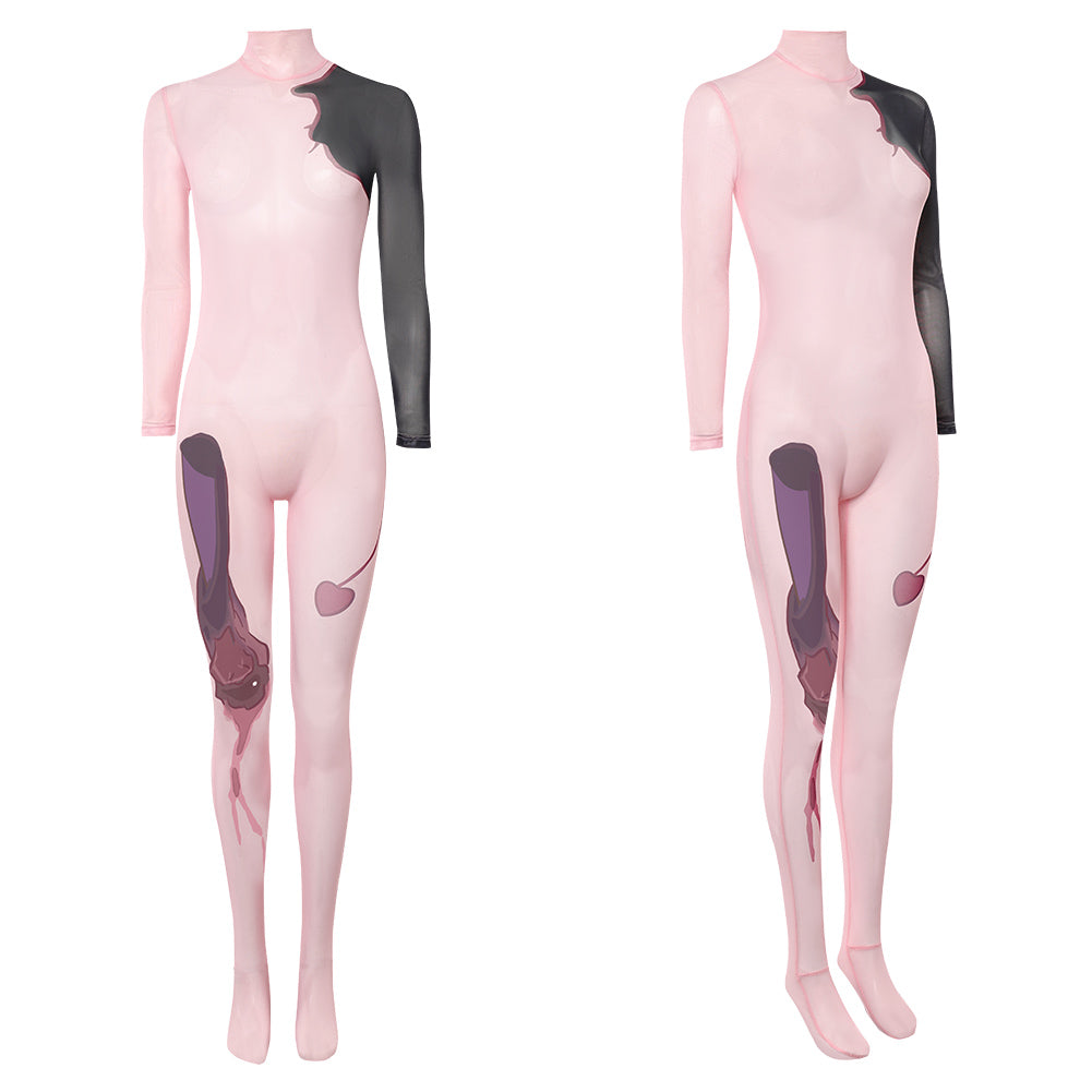 Cosplay Costume Sua Zombie Stage AU Alien Stage(2026) TV Cosplay Combinaison à Motif Tatouage Rose