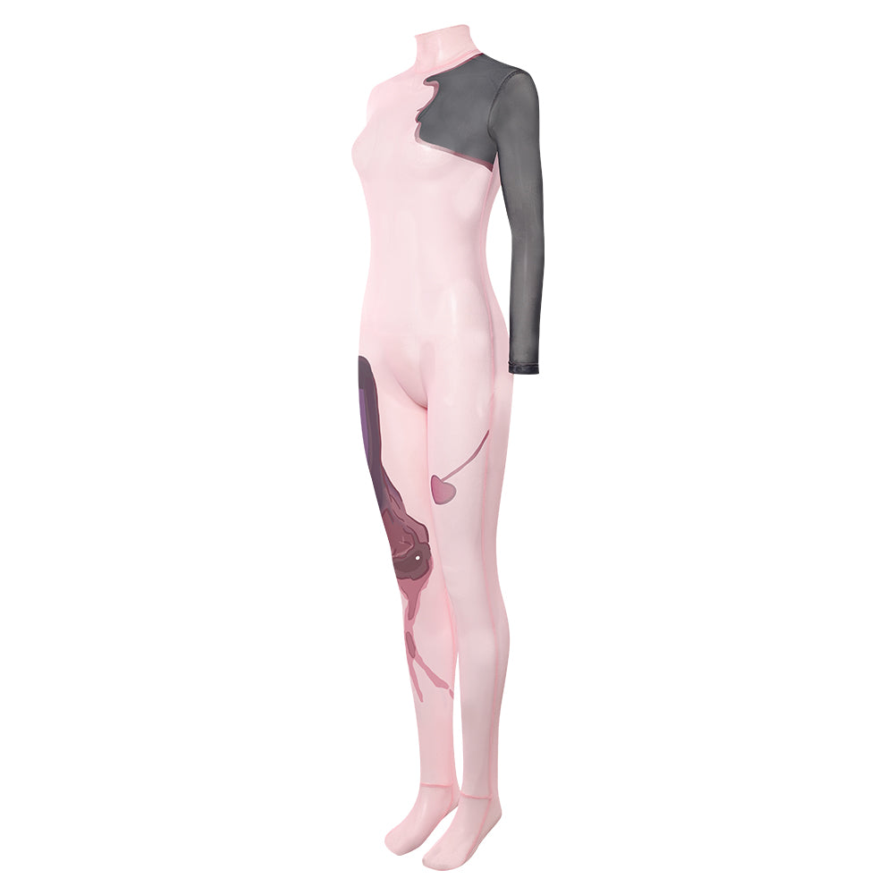 Cosplay Costume Sua Zombie Stage AU Alien Stage(2026) TV Cosplay Combinaison à Motif Tatouage Rose