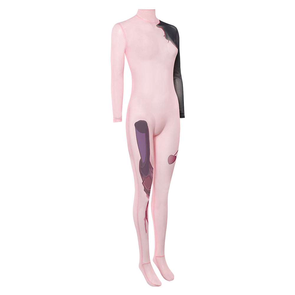Cosplay Costume Sua Zombie Stage AU Alien Stage(2026) TV Cosplay Combinaison à Motif Tatouage Rose