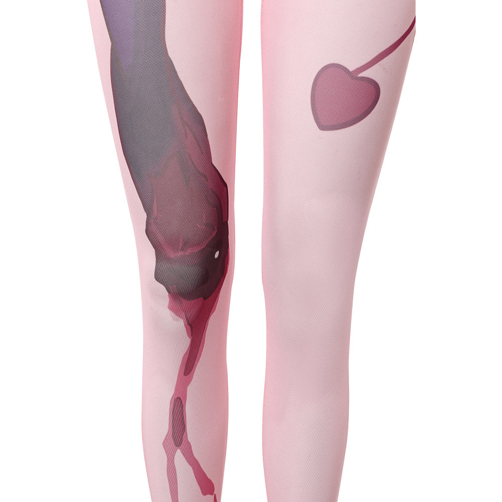 Cosplay Costume Sua Zombie Stage AU Alien Stage(2026) TV Cosplay Combinaison à Motif Tatouage Rose