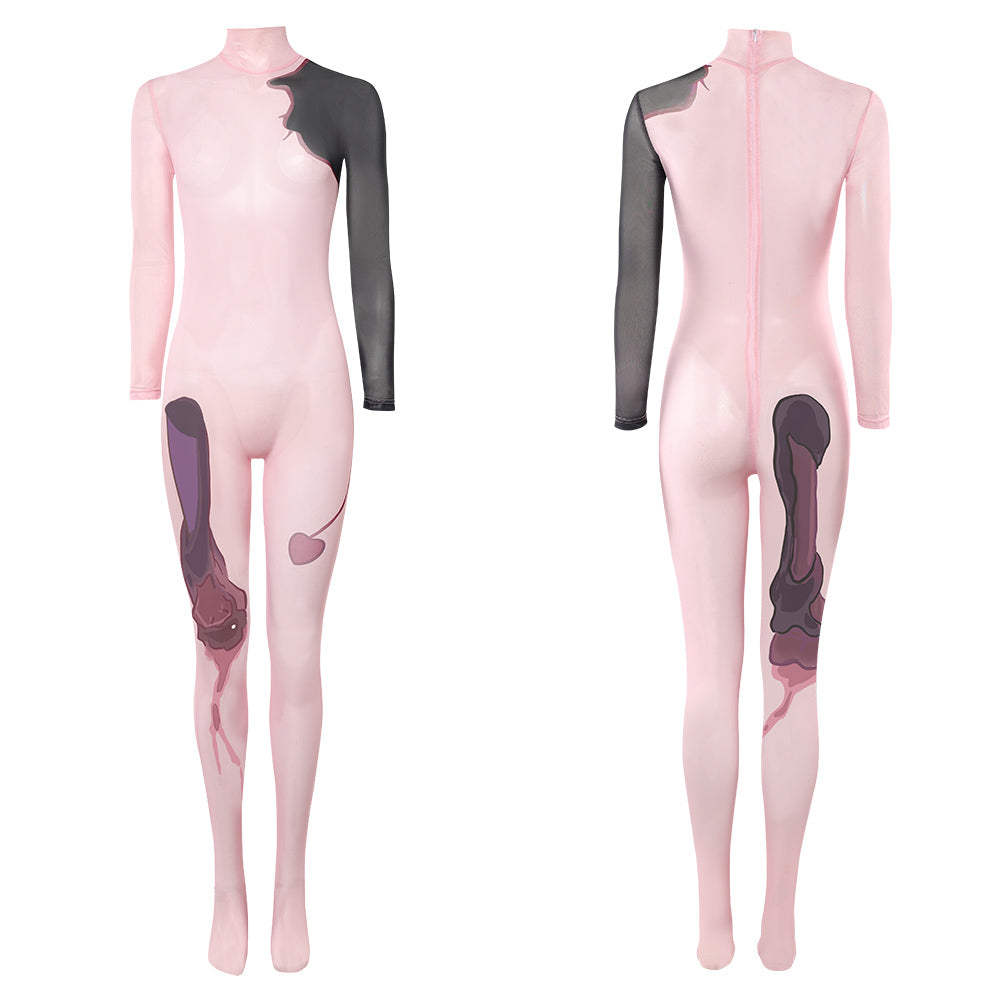 Cosplay Costume Sua Zombie Stage AU Alien Stage(2026) TV Cosplay Combinaison à Motif Tatouage Rose