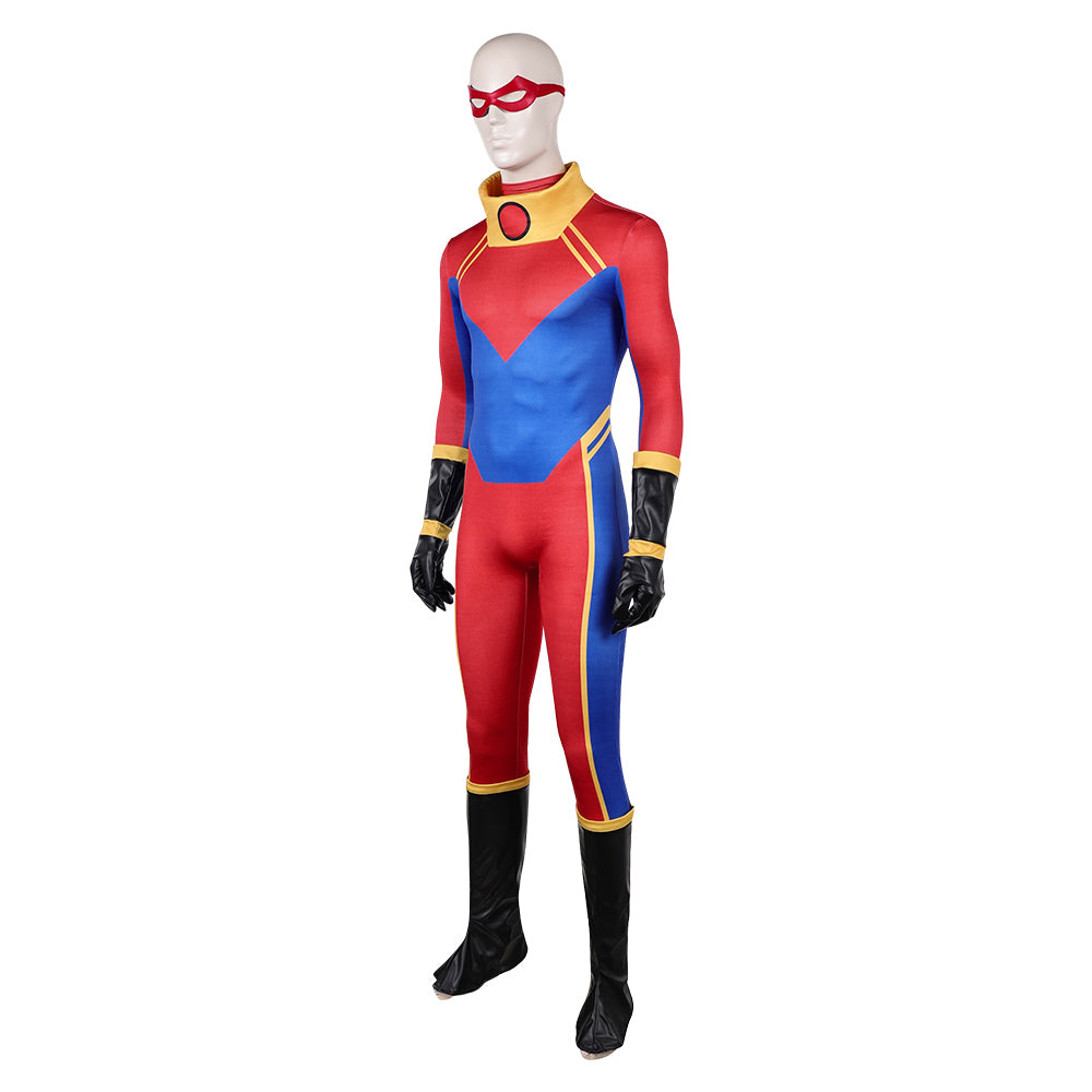 Cosplay Costume Sunspot X-Men ‘97 Saison 2(2026) TV Cosplay Combinaison Bleue et Rouge Homme