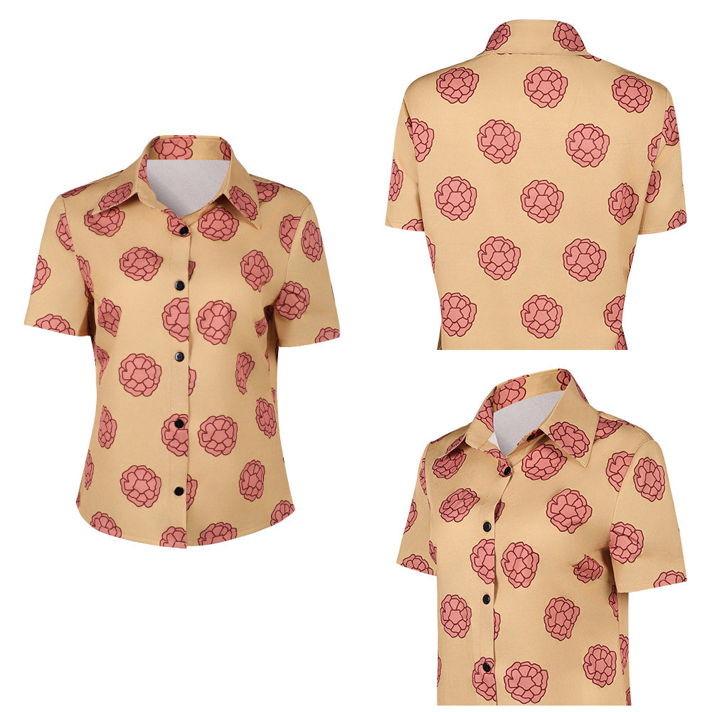 Cosplay Costume Tashigi One Piece Live Action 2(2026) TV Cosplay Chemise Jaune Imprimée Femme