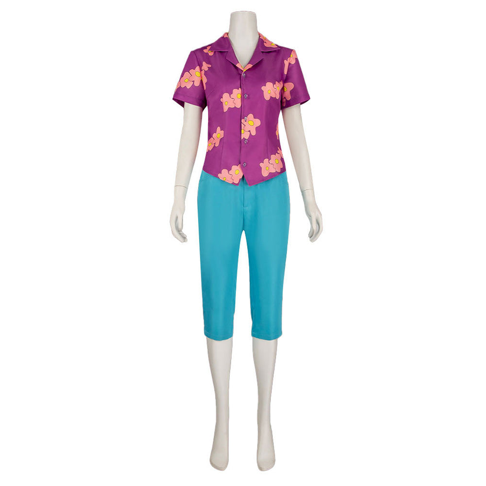 Cosplay Costume Tashigi One Piece Live Action 2(2026) TV Cosplay Tenue Rose et Bleue Femme