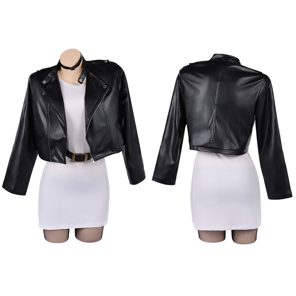 Cosplay Costume Tayama Smoking Behind the Supermarket with You(2026) Anime Cosplay Tenue Noire et Blanche Femme