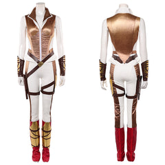 Cosplay Costume Teela Les Maîtres de l'Univers(2026) Film Cosplay Tenue Dorée et Blanche Femme