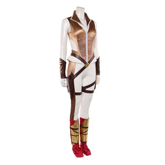 Cosplay Costume Teela Les Maîtres de l'Univers(2026) Film Cosplay Tenue Dorée et Blanche Femme