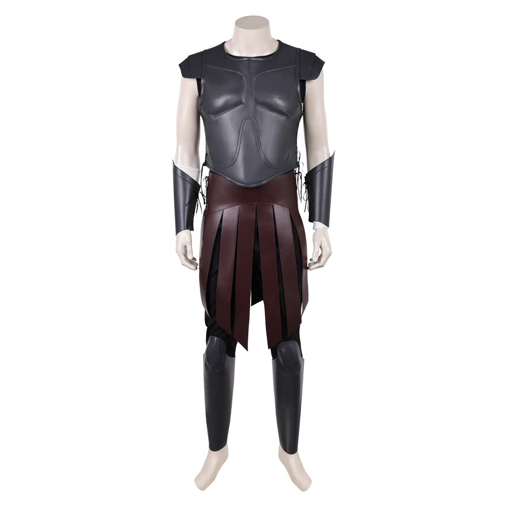 Cosplay Costume Telemachus The Odyssey(2026) Film Cosplay Tenue Noire de Cuir Homme