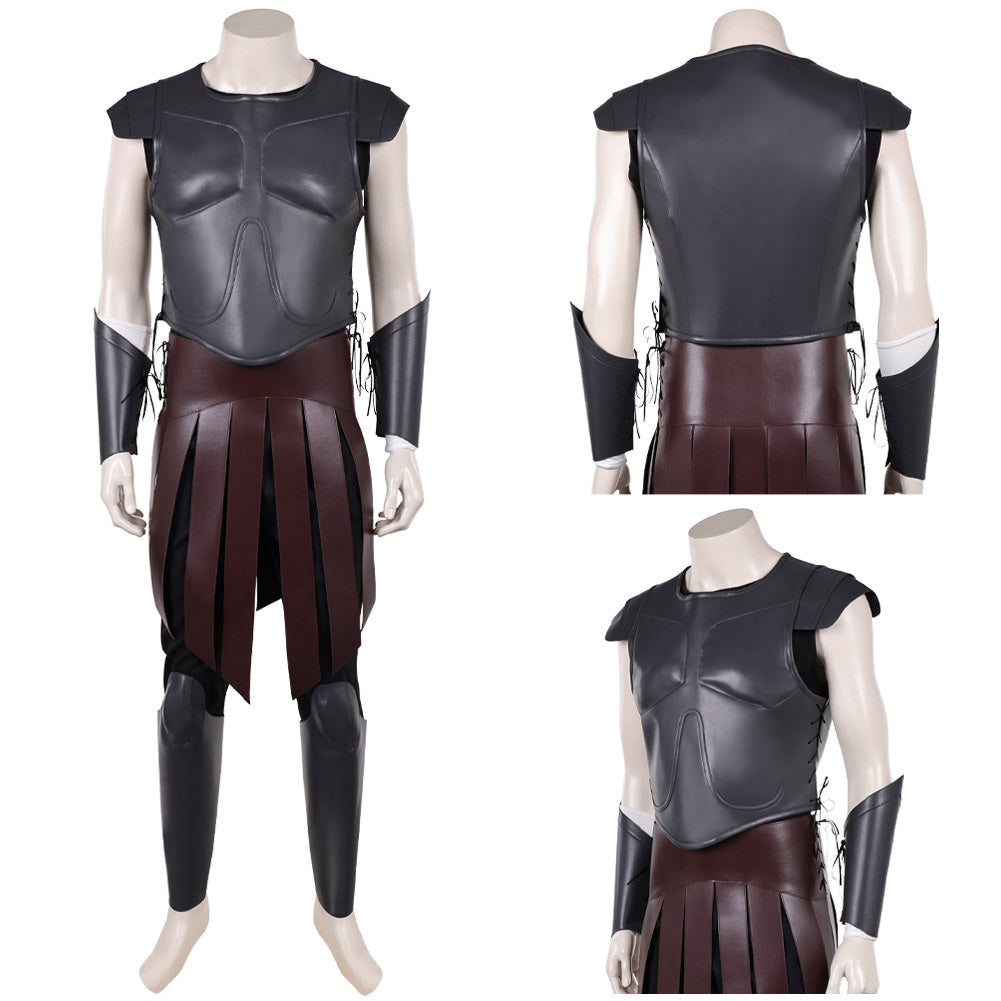 Cosplay Costume Telemachus The Odyssey(2026) Film Cosplay Tenue Noire de Cuir Homme