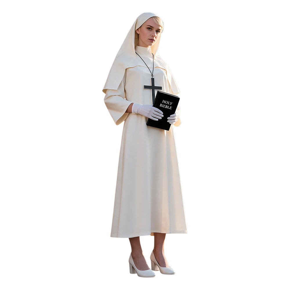 Cosplay Costume The Nun Conjuring Film Cosplay Robe Blanche Femme