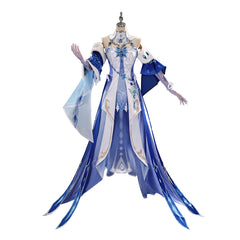 Cosplay Costume The Tsaritsa Genshin Impact Jeu Cosplay Robe Blanche et Bleue Femme