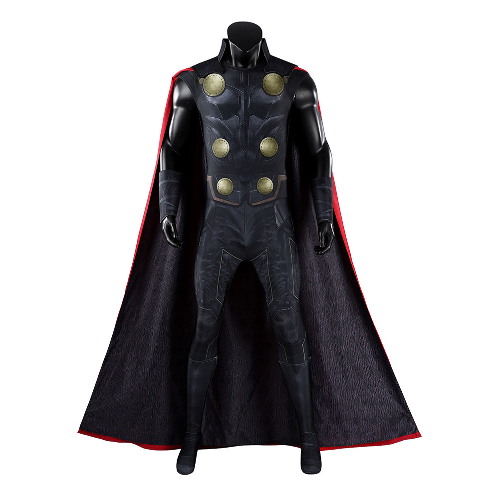 Cosplay Costume Thor Avengers 5(2026) Film Cosplay Combinaison+Cape Noire et Rouge Homme