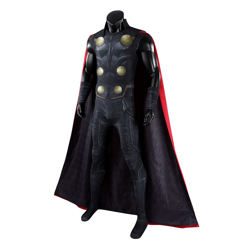 Cosplay Costume Thor Avengers 5(2026) Film Cosplay Combinaison+Cape Noire et Rouge Homme