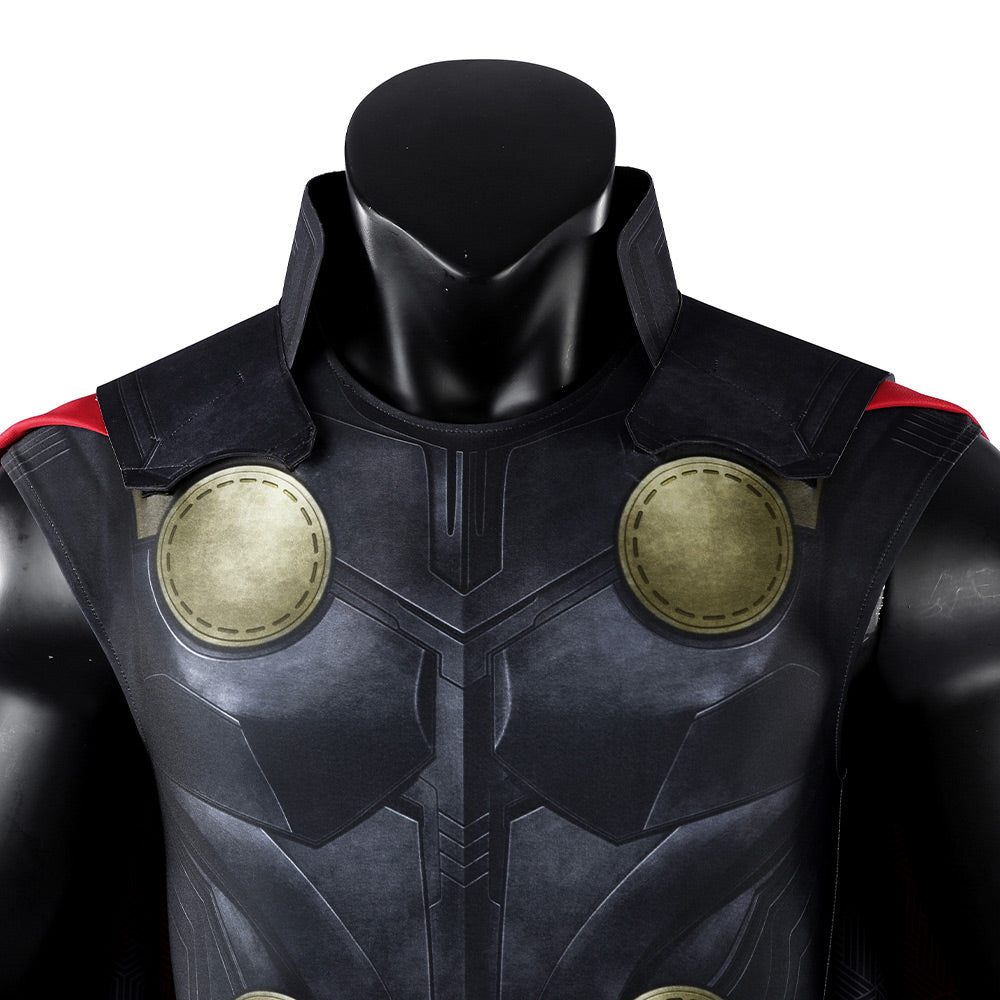 Cosplay Costume Thor Avengers 5(2026) Film Cosplay Combinaison+Cape Noire et Rouge Homme