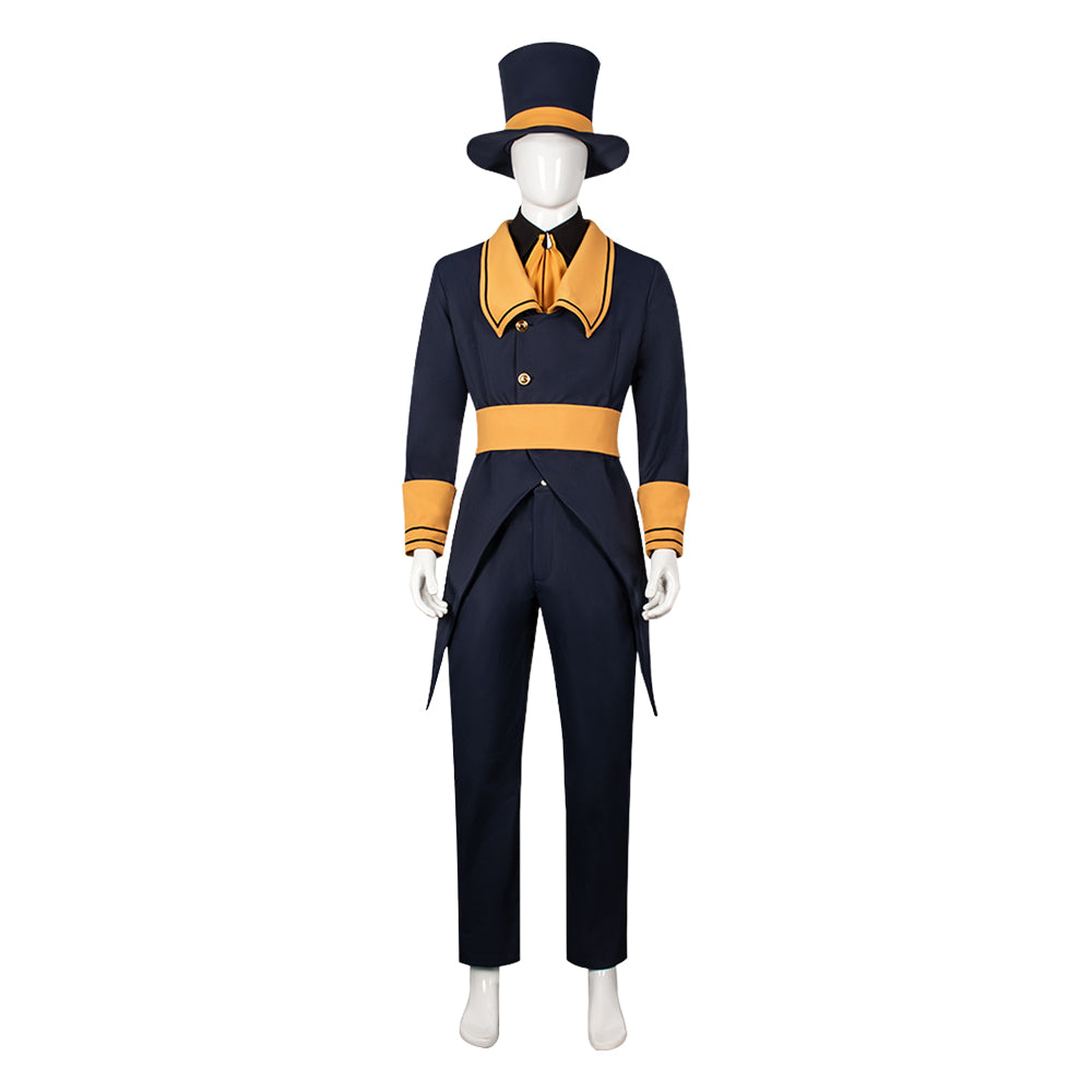 Cosplay Costume Ticketer The Freak Circus Jeu Cosplay Tenue Grise Homme