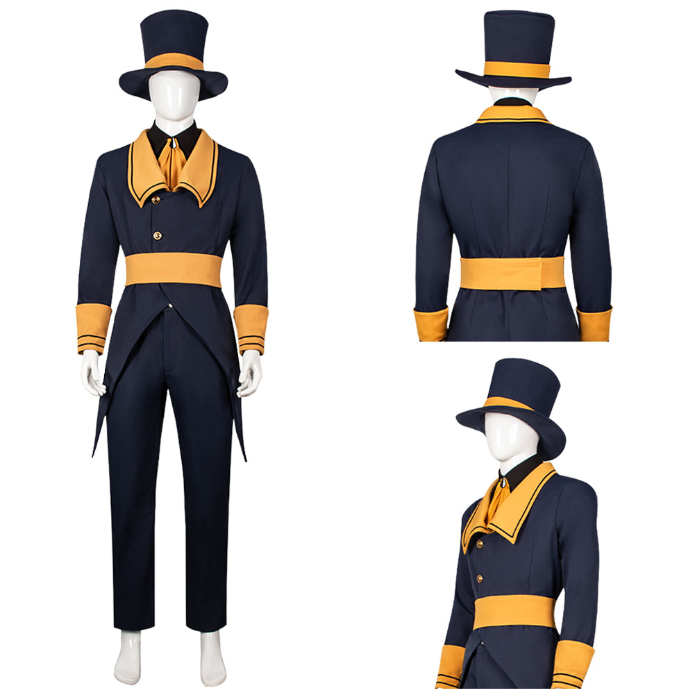 Cosplay Costume Ticketer The Freak Circus Jeu Cosplay Tenue Grise Homme