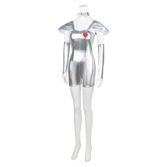 Cosplay Costume Tin Man Le Magicien d'Oz Film Cosplay Combinaison Argentée Femme