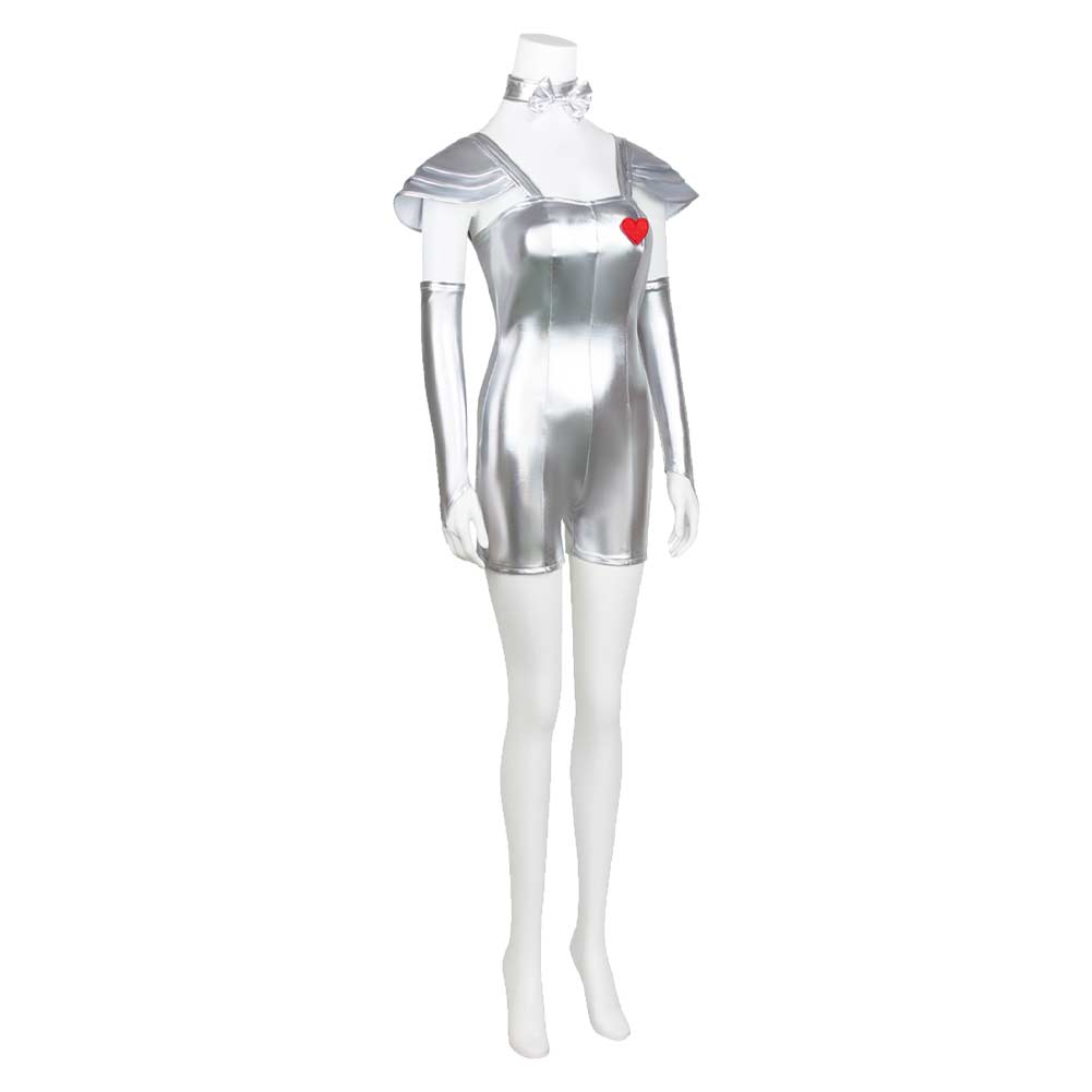 Cosplay Costume Tin Man Le Magicien d'Oz Film Cosplay Combinaison Argentée Femme