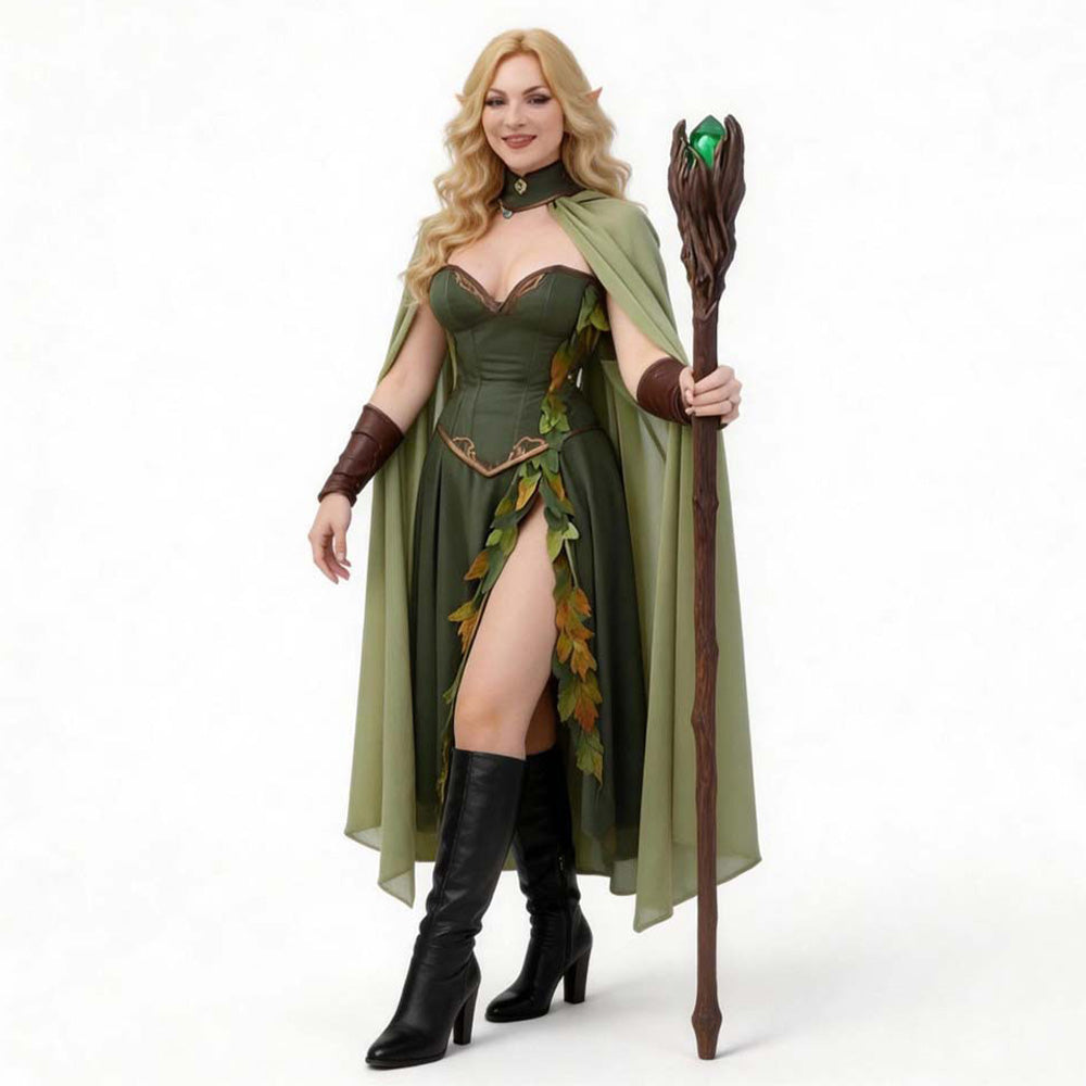 Cosplay Costume Titania Le Songe d'Une Nuit d'Eté Théâtre Cosplay Robe Verte Femme   