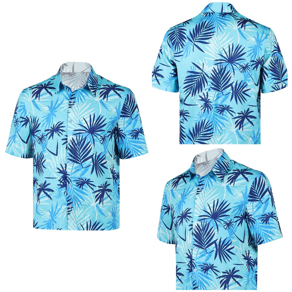 Cosplay Costume Tommy Vercetti GTA(2026) Jeu Cosplay Chemise Hawaïenne Bleue Homme