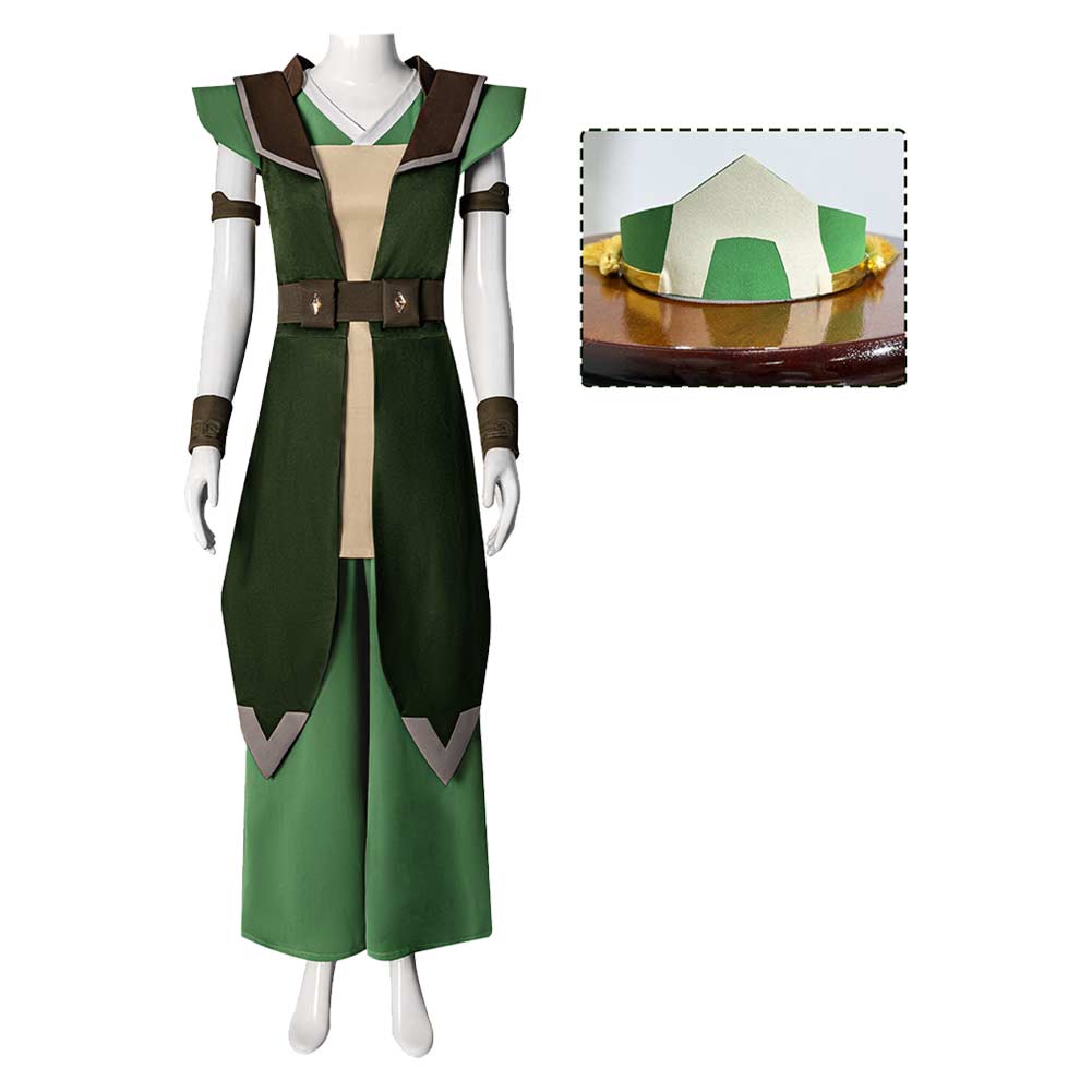 Cosplay Costume Toph Beifong Avatar Aang: The Last Airbender(2026) Film Cosplay Tenue Verte Femme Ver.3