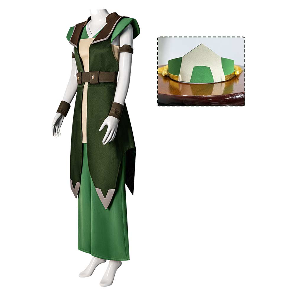 Cosplay Costume Toph Beifong Avatar Aang: The Last Airbender(2026) Film Cosplay Tenue Verte Femme Ver.3