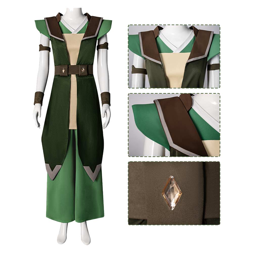 Cosplay Costume Toph Beifong Avatar Aang: The Last Airbender(2026) Film Cosplay Tenue Verte Femme Ver.3