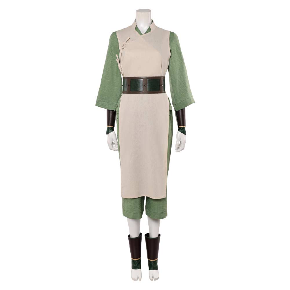 Cosplay Costume Toph Beifong Avatar: The Last Airbender 2(2026) TV Cosplay Tenue Beige et Verte Femme