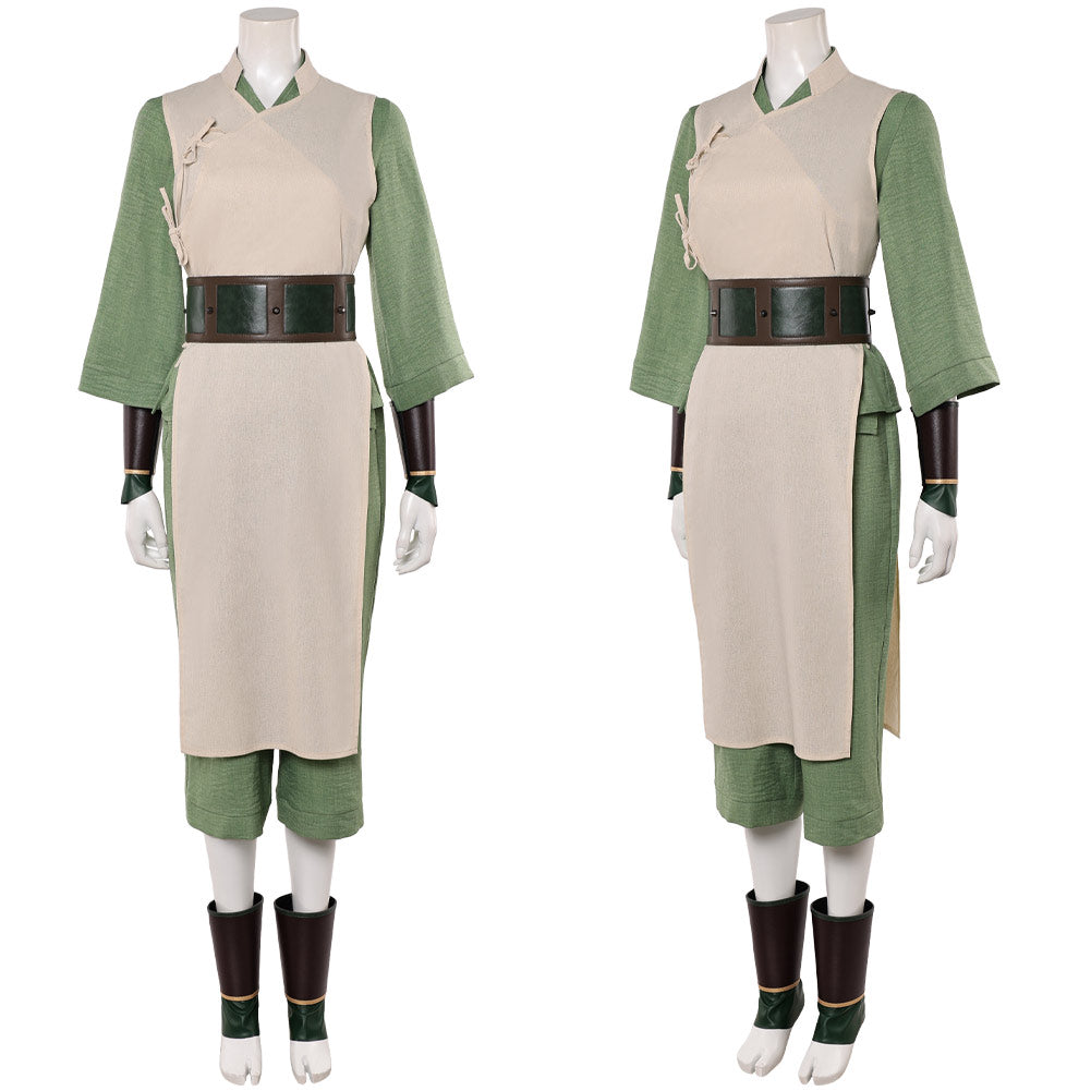 Cosplay Costume Toph Beifong Avatar: The Last Airbender 2(2026) TV Cosplay Tenue Beige et Verte Femme