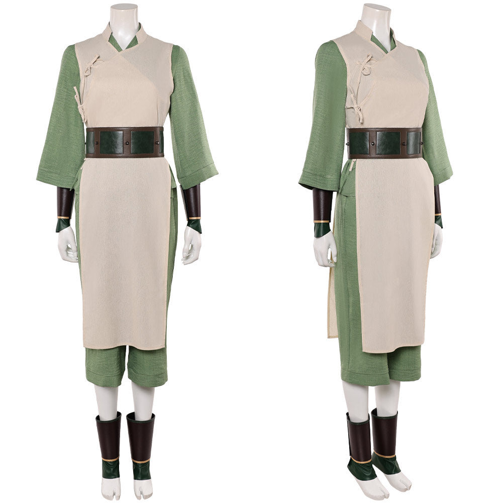 Cosplay Costume Toph Beifong Avatar: The Last Airbender 2(2026) TV Cosplay Tenue Beige et Verte Femme