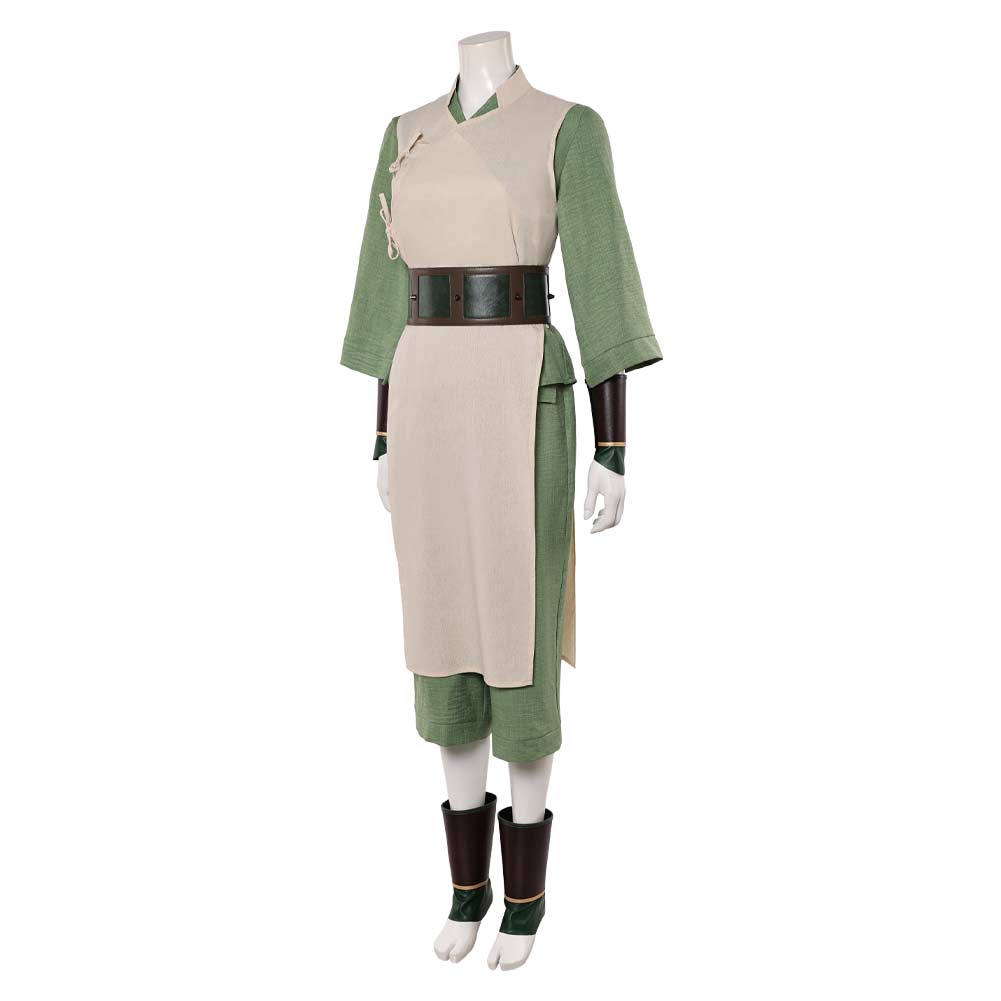 Cosplay Costume Toph Beifong Avatar: The Last Airbender 2(2026) TV Cosplay Tenue Beige et Verte Femme