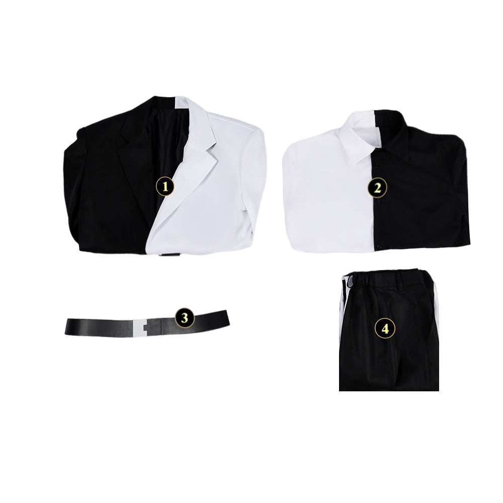 Cosplay Costume Two-Face Absolute Two-Face Manga Cosplay Tenue Blanche et Noire Homme