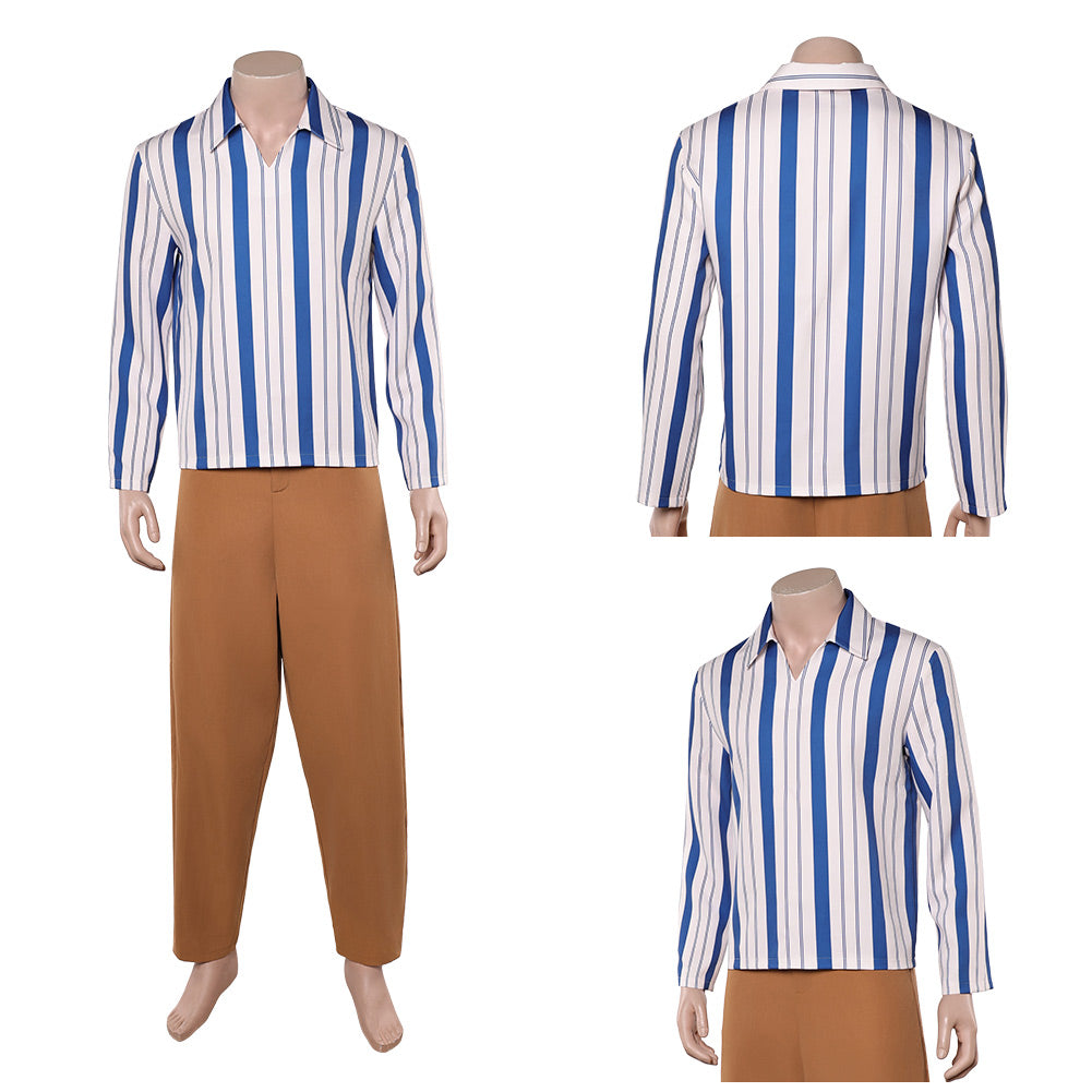 Cosplay Costume Usopp One Piece Live Action 2(2026) TV Cosplay Tenue Rayée Homme