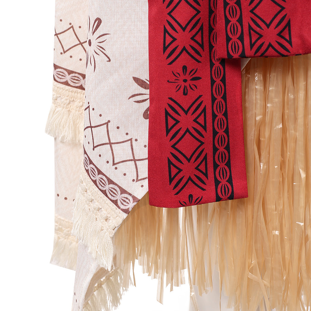 Cosplay Costume Vaiana La Légende du Bout du Monde(2026) Film Cosplay Bustier Rouge+Jupe Beige Femme