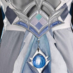 Cosplay Costume Vodyanitsa Genshin Impact Jeu Cosplay Tenue Blanche et Bleue Femme