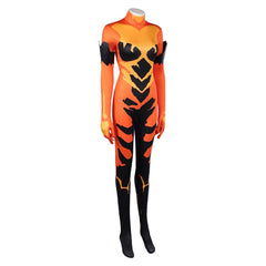 Cosplay Costume Volcanikka Invincible 4(2026) TV Cosplay Combinaison Orange et Noire Femme