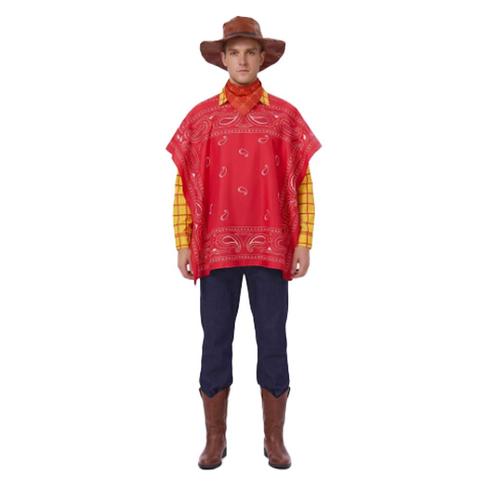 Cosplay Costume Woody Film Cosplay Tenue Rouge Homme