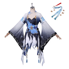 Cosplay Costume Yangyang Xuanling Wuthering Waves Jeu Cosplay Robe Bleue et Grise Femme