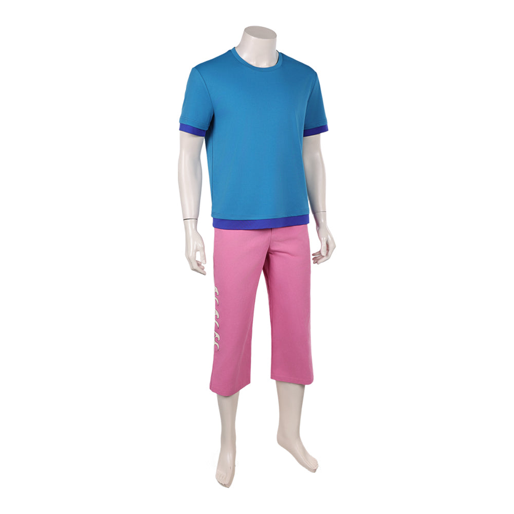 Cosplay Costume Zoro One Piece Live Action 2(2026) TV Cosplay Tenue Bleue et Rose Homme