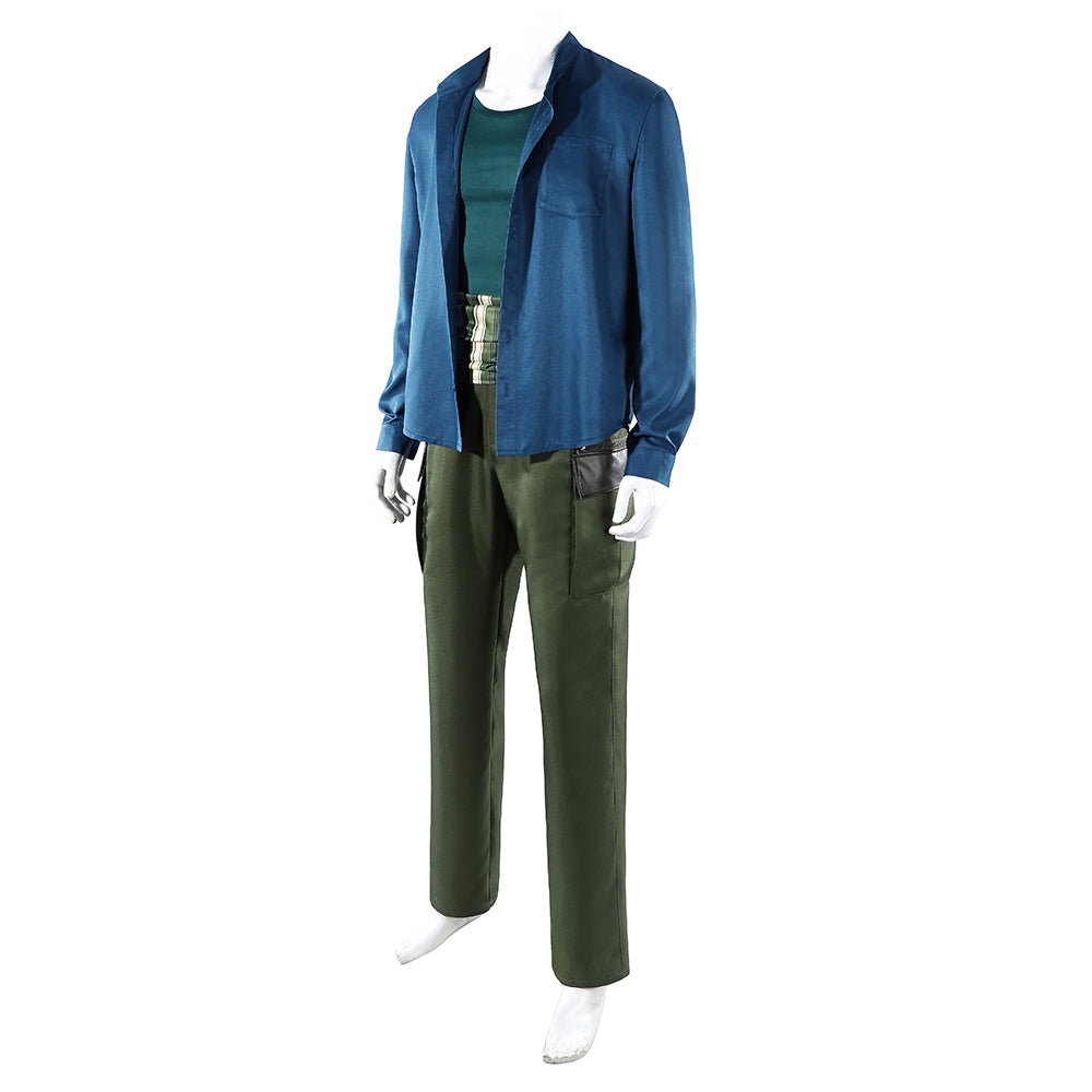 Cosplay Costume Zorro One Piece Live Action 2(2026) TV Cosplay Tenue Bleue Homme