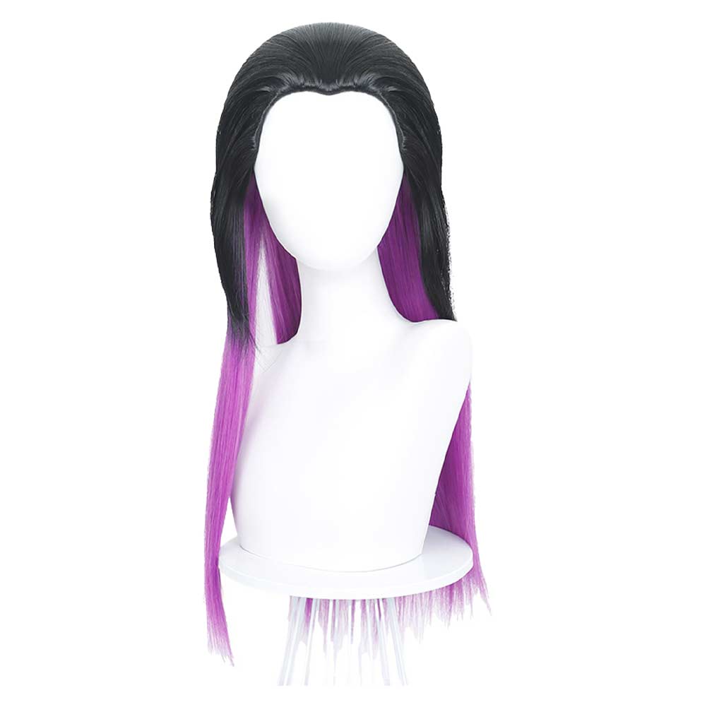 Cosplay Perruque Reyna Valorant Jeu Perruque Noire et Violette Femme