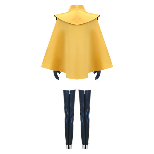 Dispatch Blazer Tenue Jaune et Bleue avec Masque pour Yeux Cosplay Costume