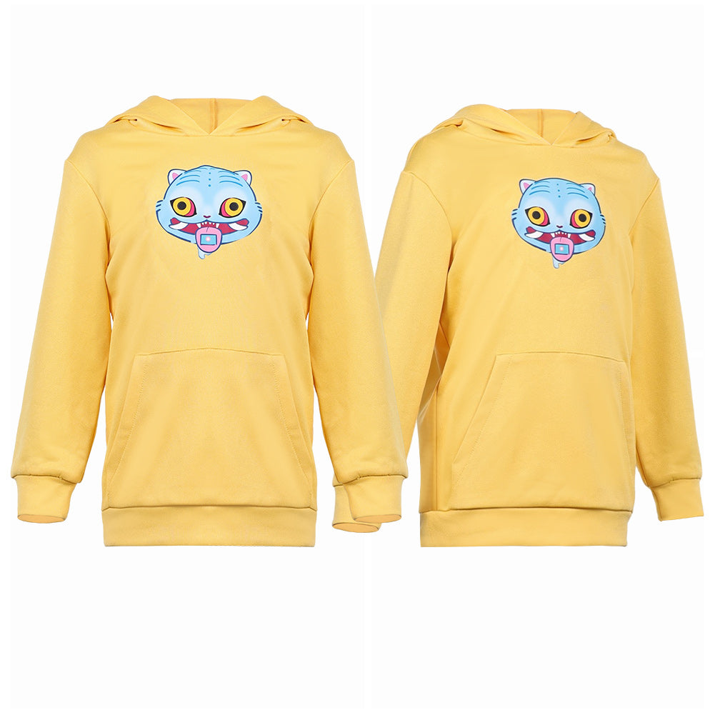 Enfant KPop Demon Hunters(2025) Huntrix Zoey Sweat-shirt à Capuche Jaune Cosplay Costume