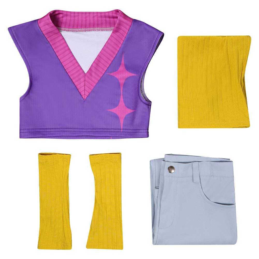 Enfant KPop Demon Hunters(2025) Mystery Saja Tenue de Gilet Violet Cosplay Costume