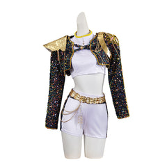 Enfant KPop Demon Hunters(2025) Rumi Golden Tenue Noire Cosplay Costume