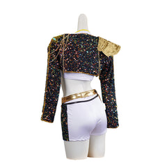Enfant KPop Demon Hunters(2025) Rumi Golden Tenue Noire Cosplay Costume